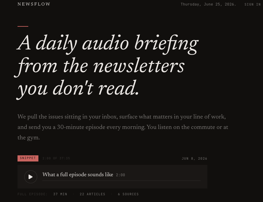NewsFlow AI, deployed site at newsflow.ink